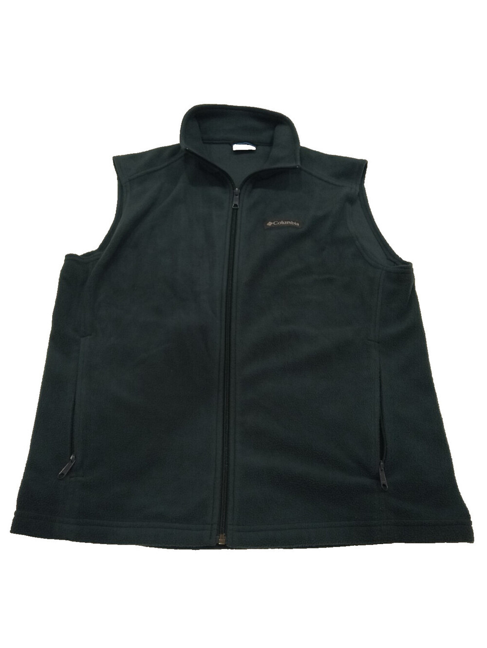 Columbia Steens Mountain Fleece Vest Mens Medium Full Zip Black Gray Vest M
